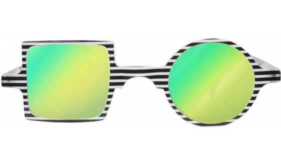 Lunettes de soleil effet miroir - Noir et blanc